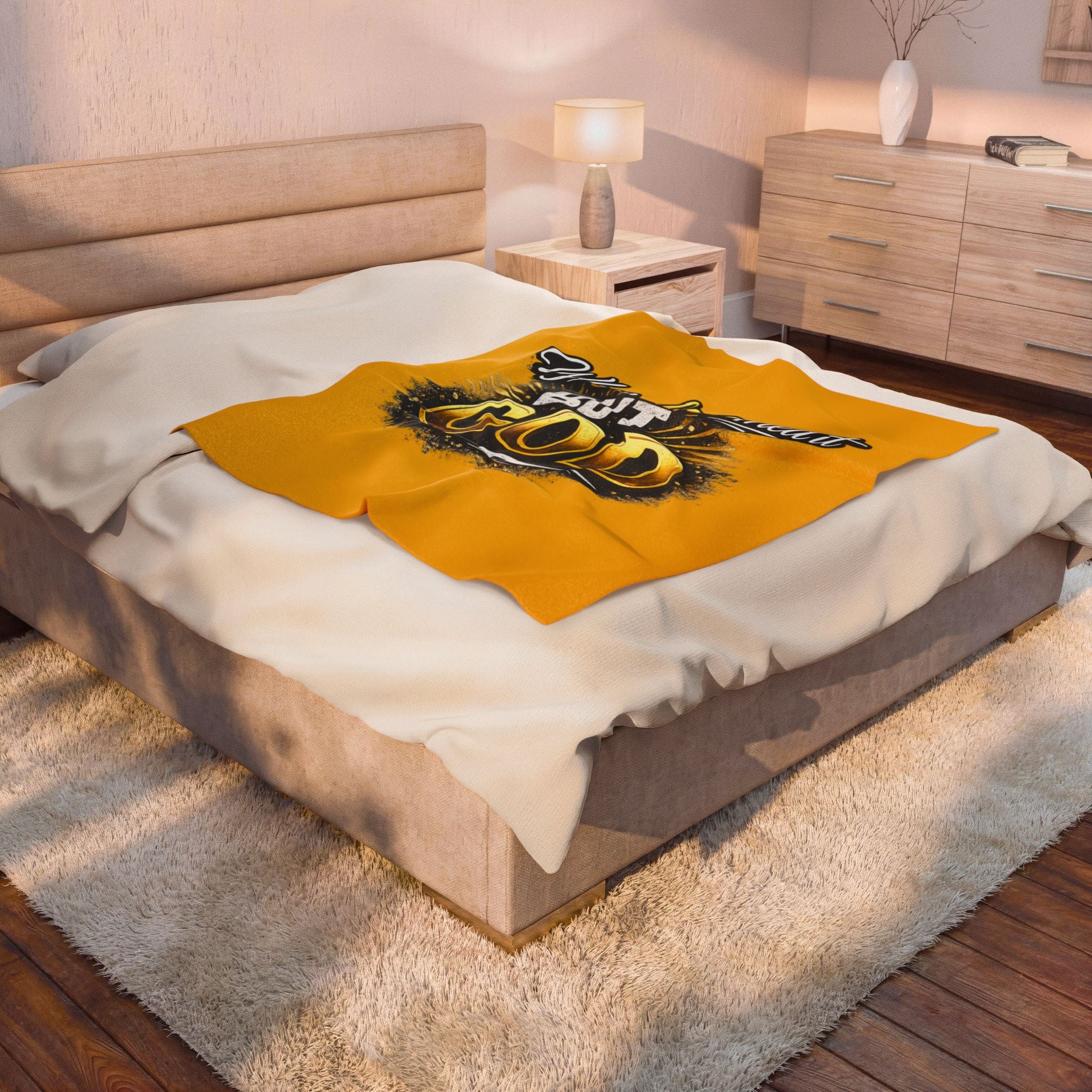 When Life Tried It But God Velveteen Plush Blanket – Inspirational Christian Throw