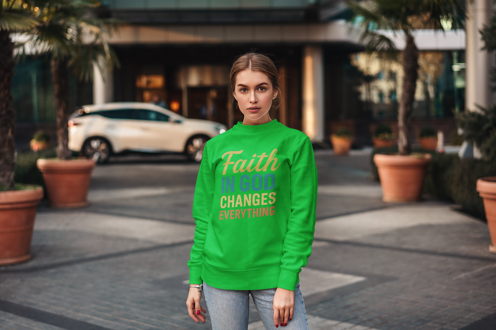 Faith in God Sweatshirt Christian