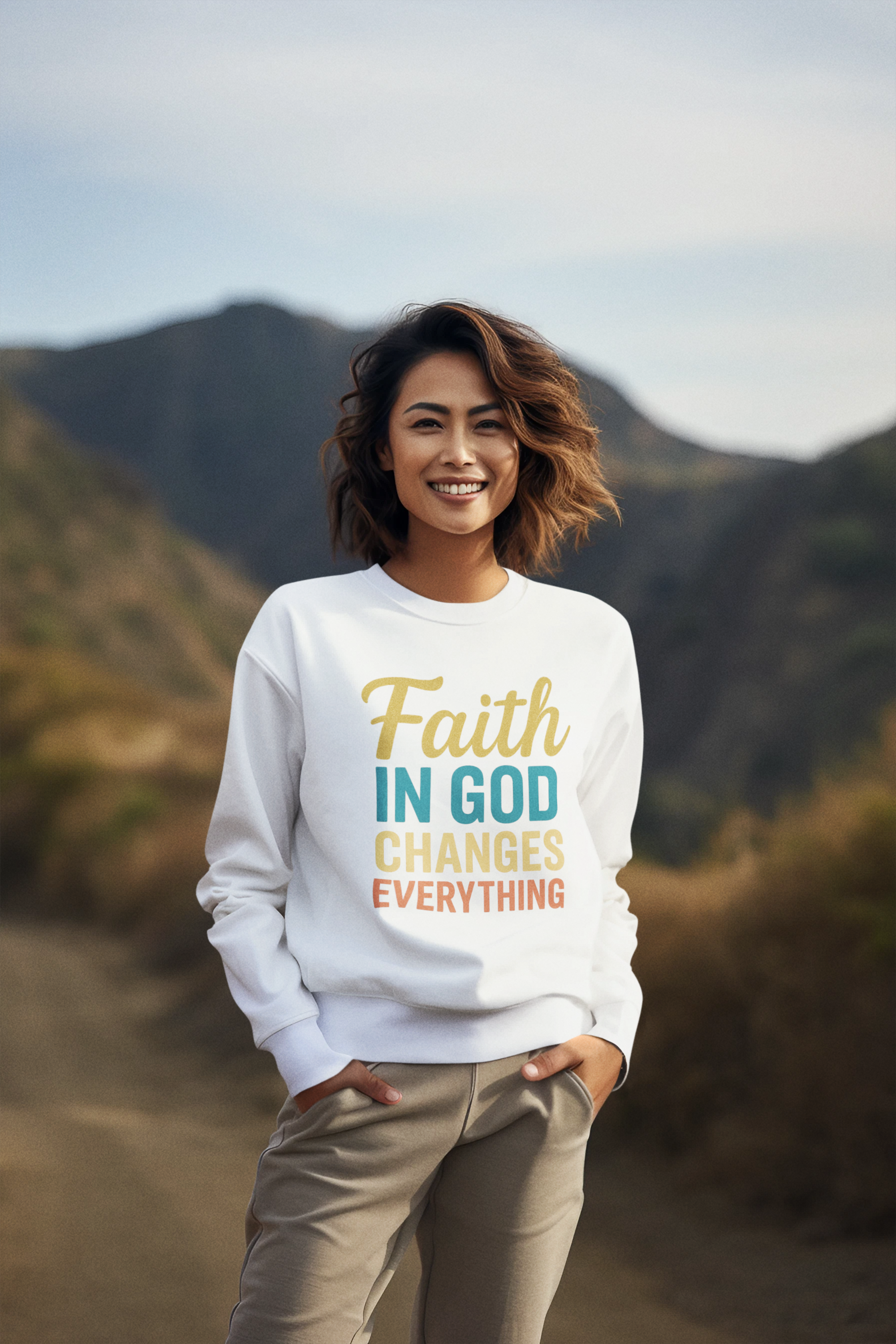 Faith in God Sweatshirt Christian