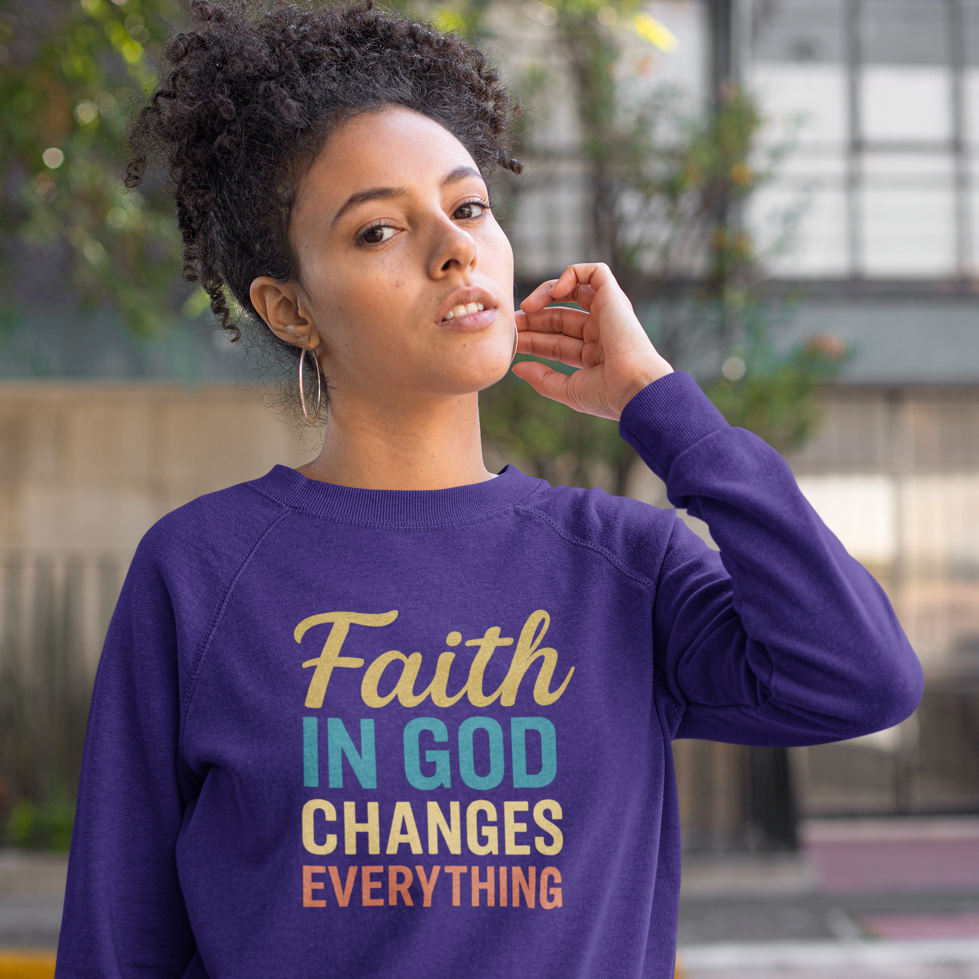 Faith in God Sweatshirt Christian
