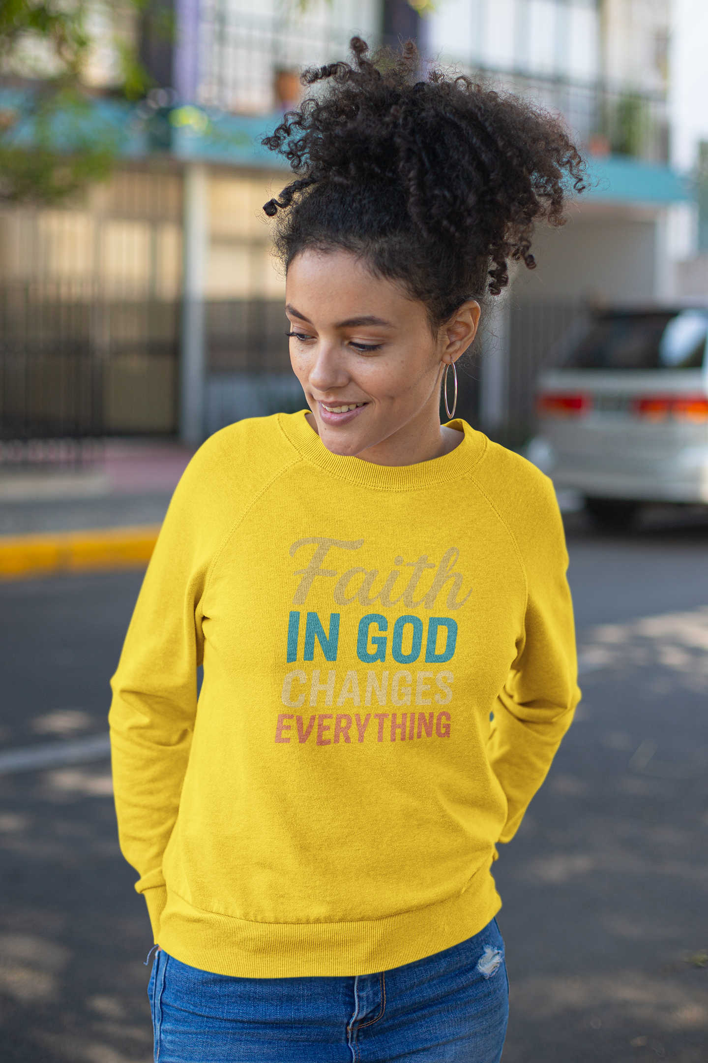 Faith in God Sweatshirt Christian