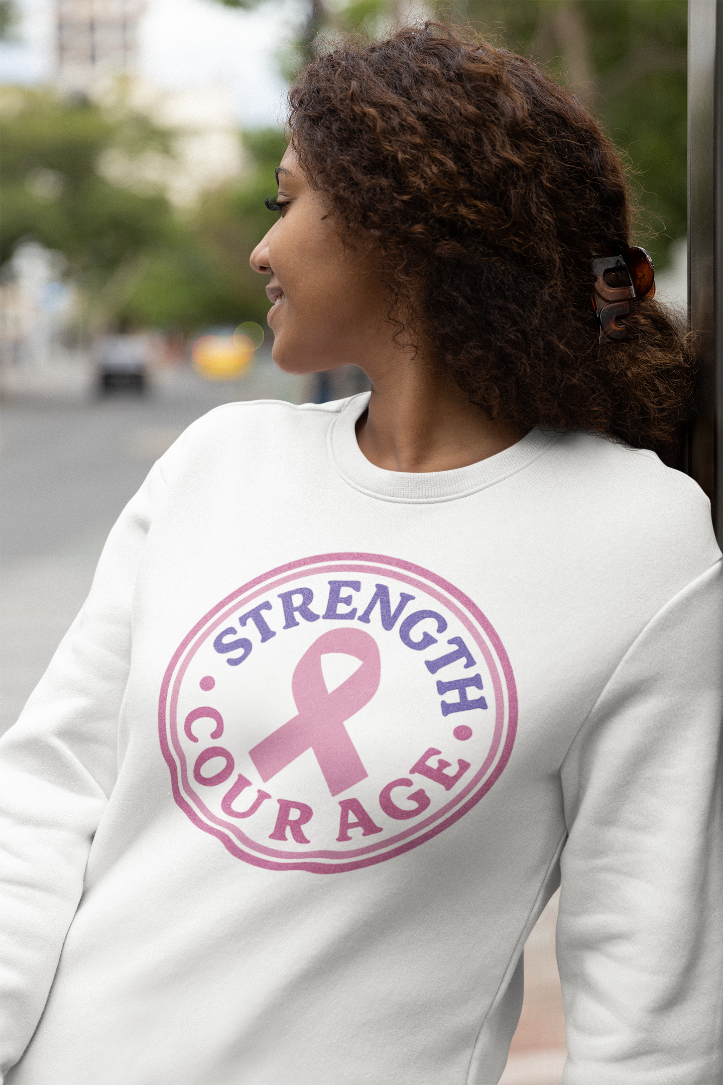 Strength & Courage Breast Cancer Awareness Sweatshirt