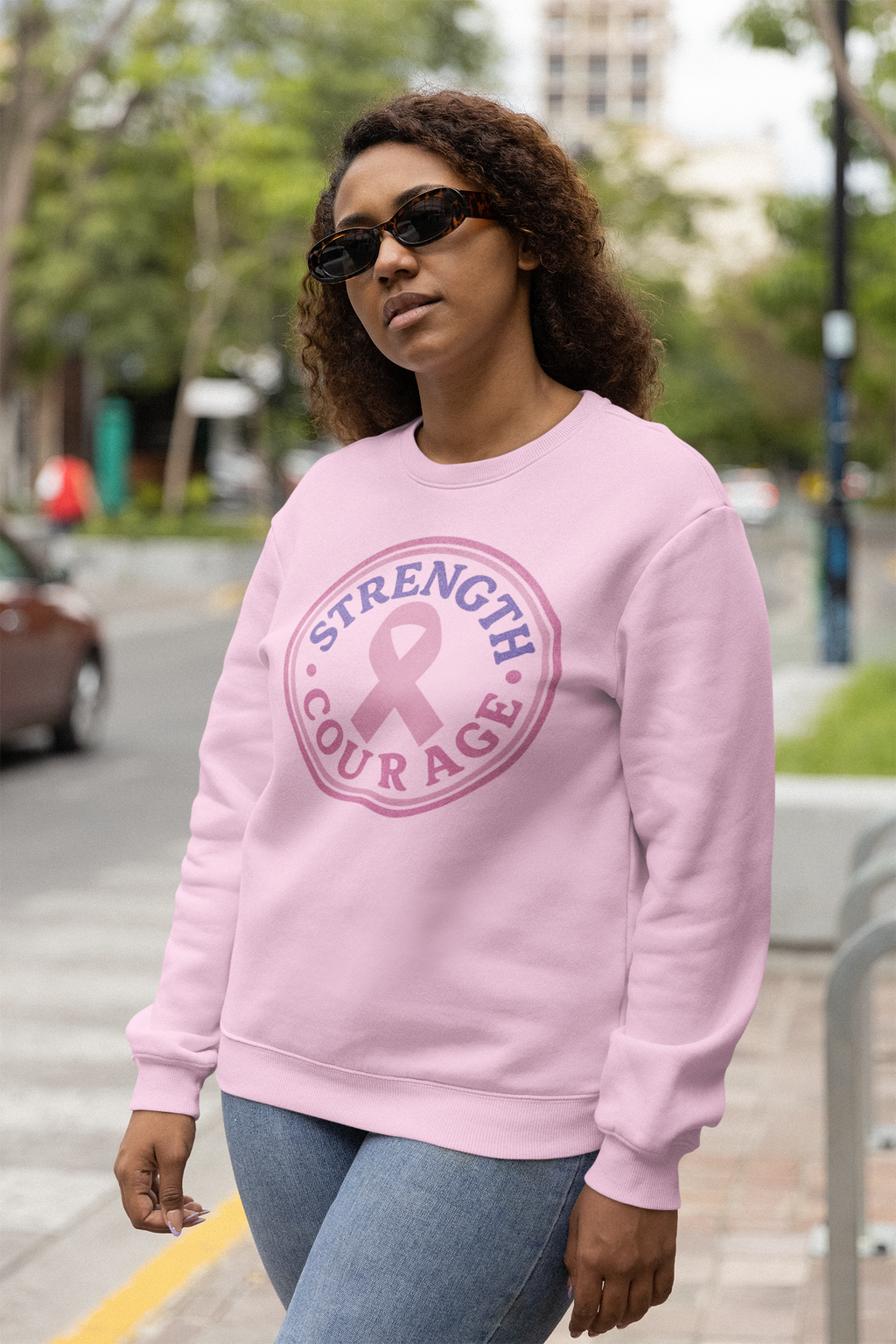 Strength & Courage Breast Cancer Awareness Sweatshirt