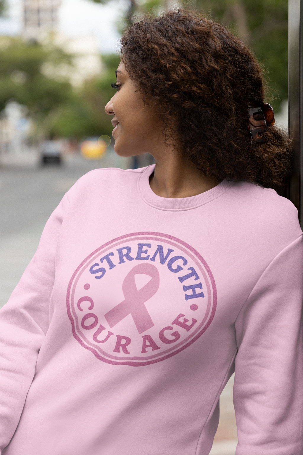 Strength & Courage Breast Cancer Awareness Sweatshirt