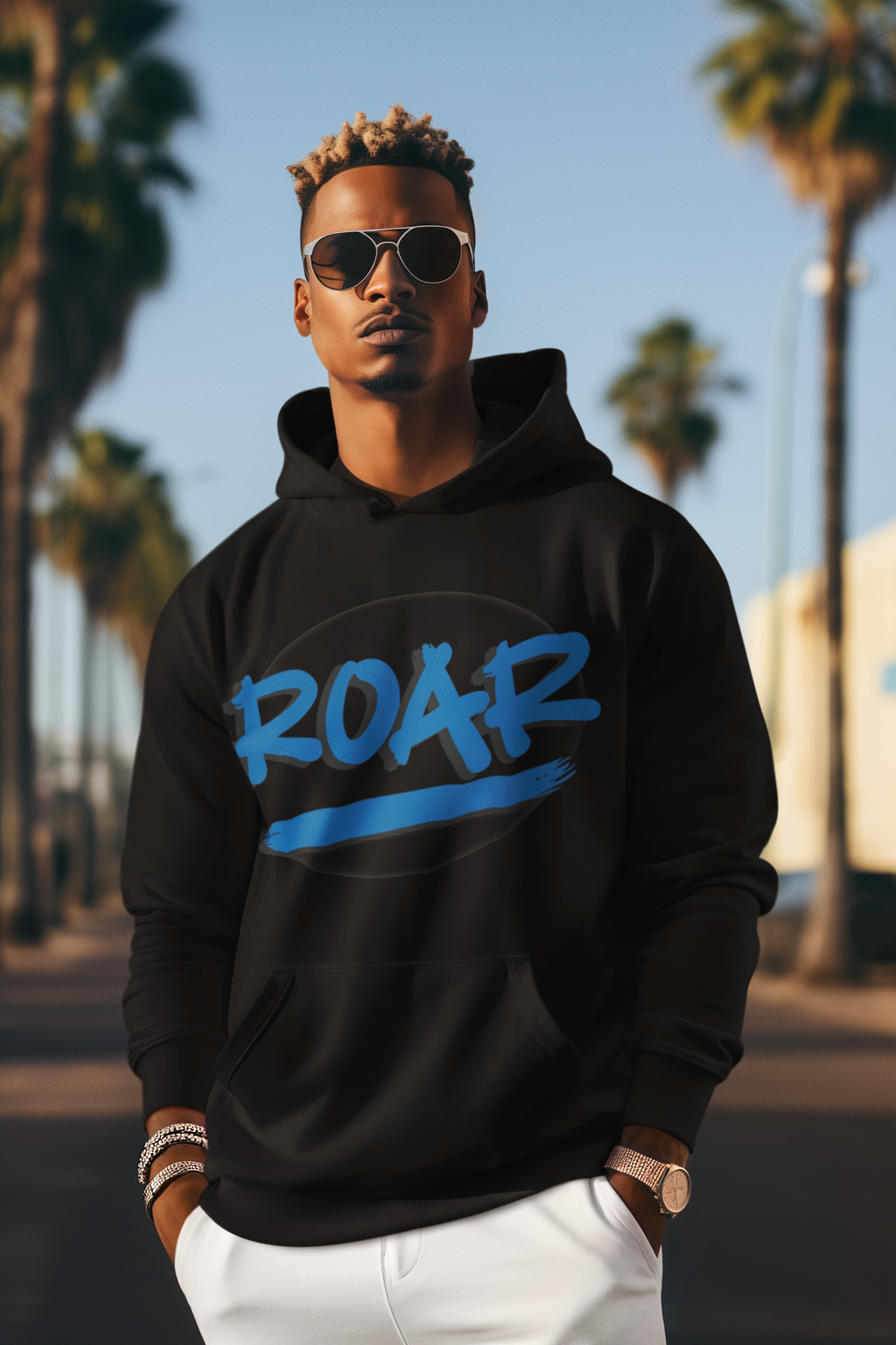 ROAR Unisex Hoodie-Cozy Graphic Hoodie-Street Style