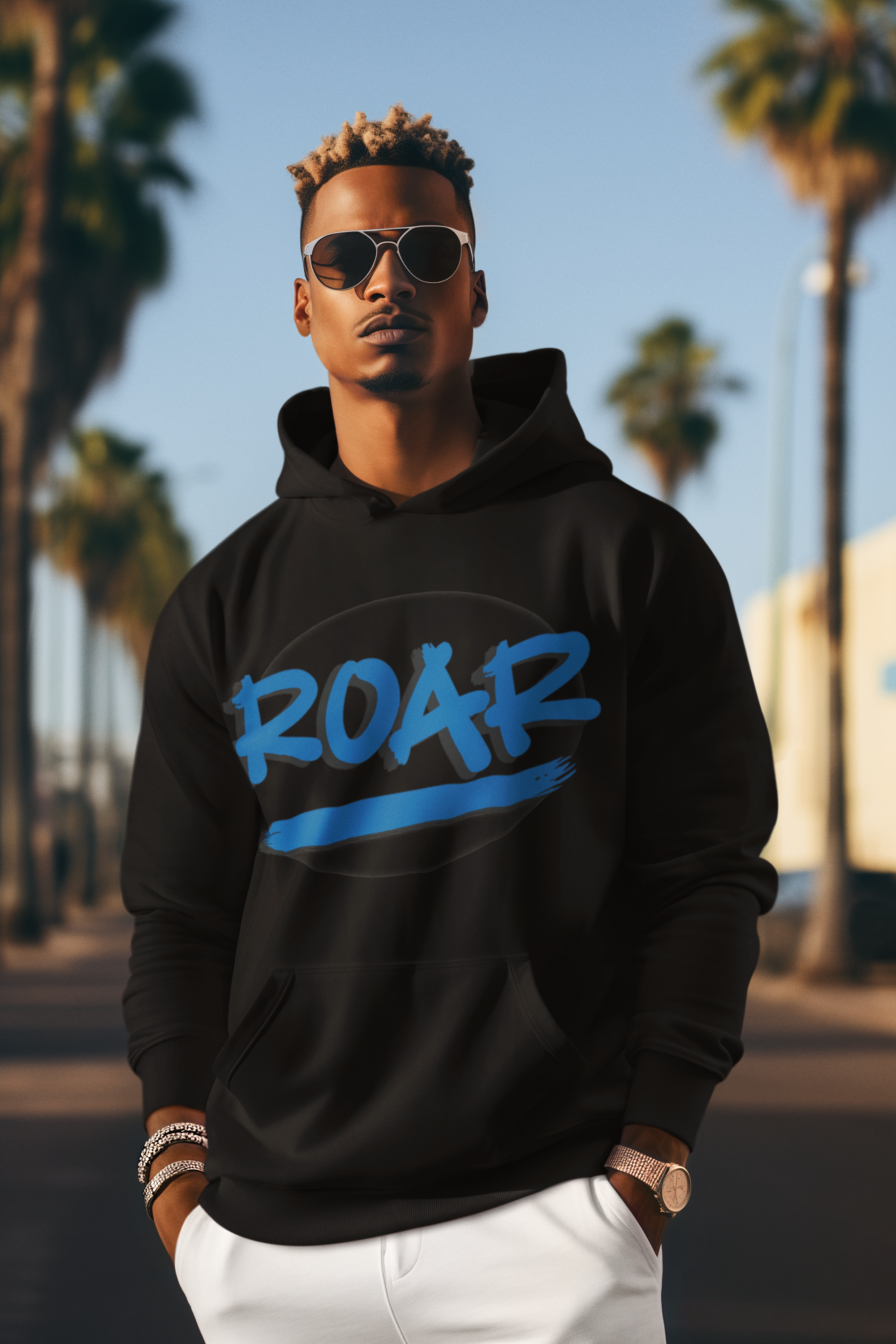 ROAR Unisex Hoodie-Cozy Graphic Hoodie-Street Style