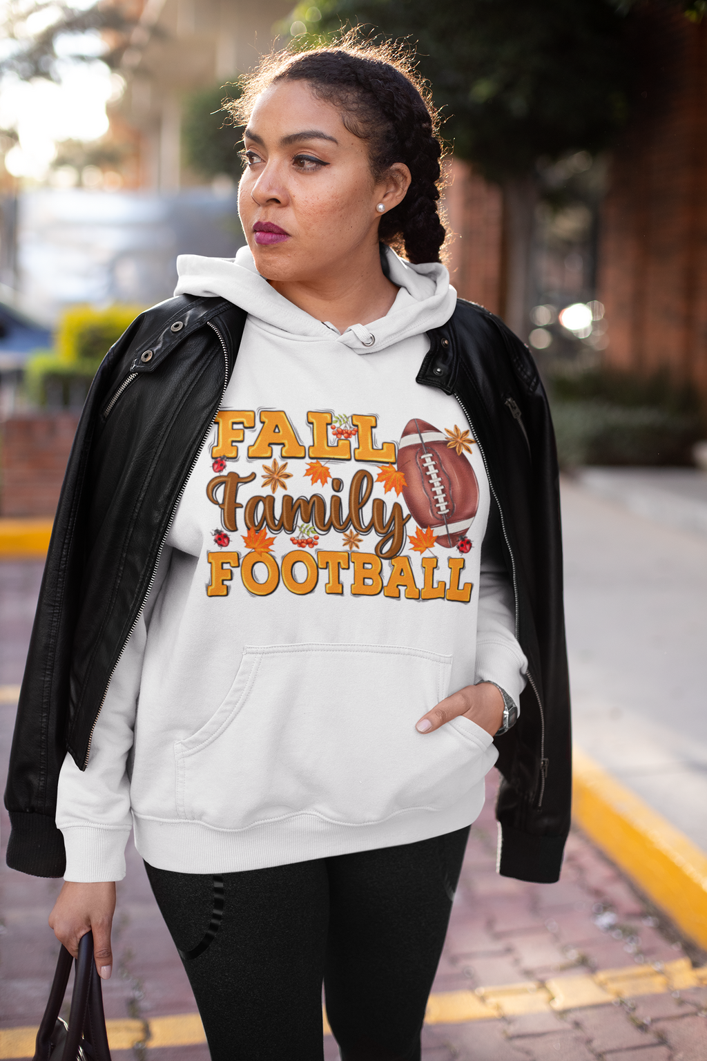 Fall Family Football Hoodie - Hooded Sweatshirt