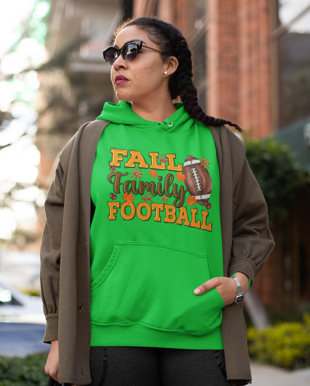Fall Family Football Hoodie - Hooded Sweatshirt