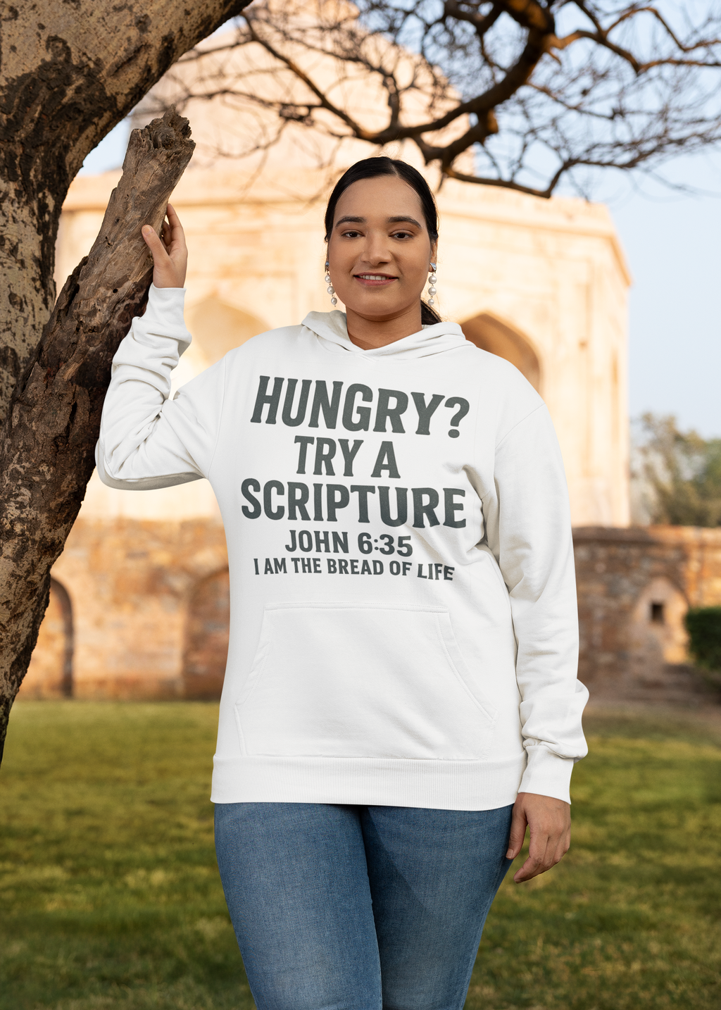 Christian Unisex Hoodie - Hungry Try A Scripture Design