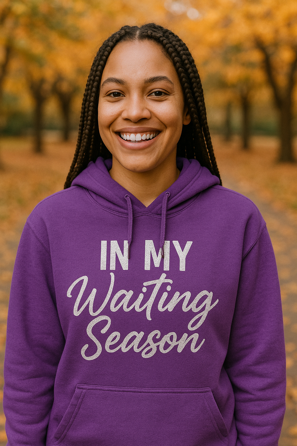 "In My Waiting Season" Pullover Hoodie – Christian Faith-Based Sweatshirt