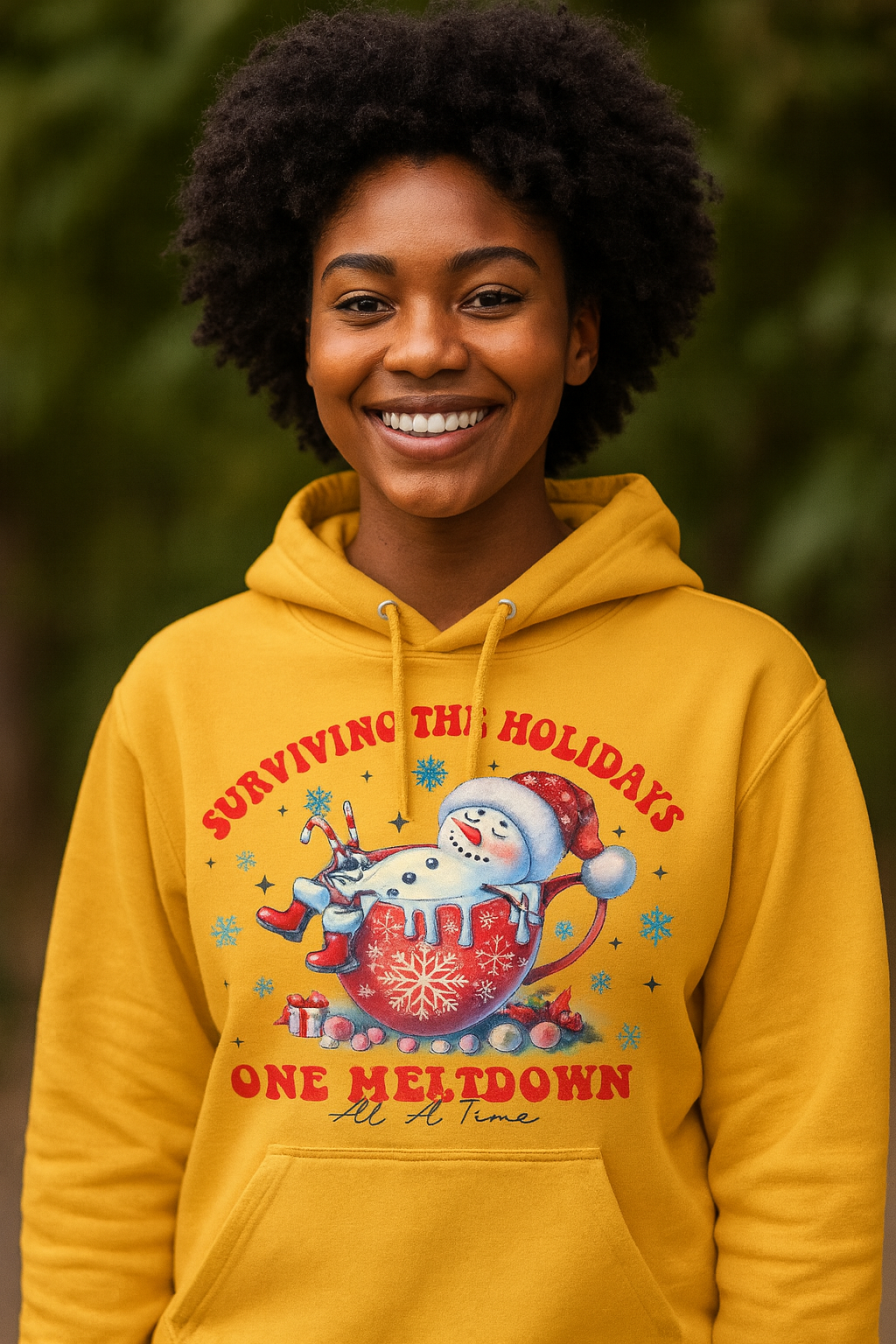 Holiday Hoodie — "Surviving the Holidays One Meltdown" Funny Christmas Hoodie