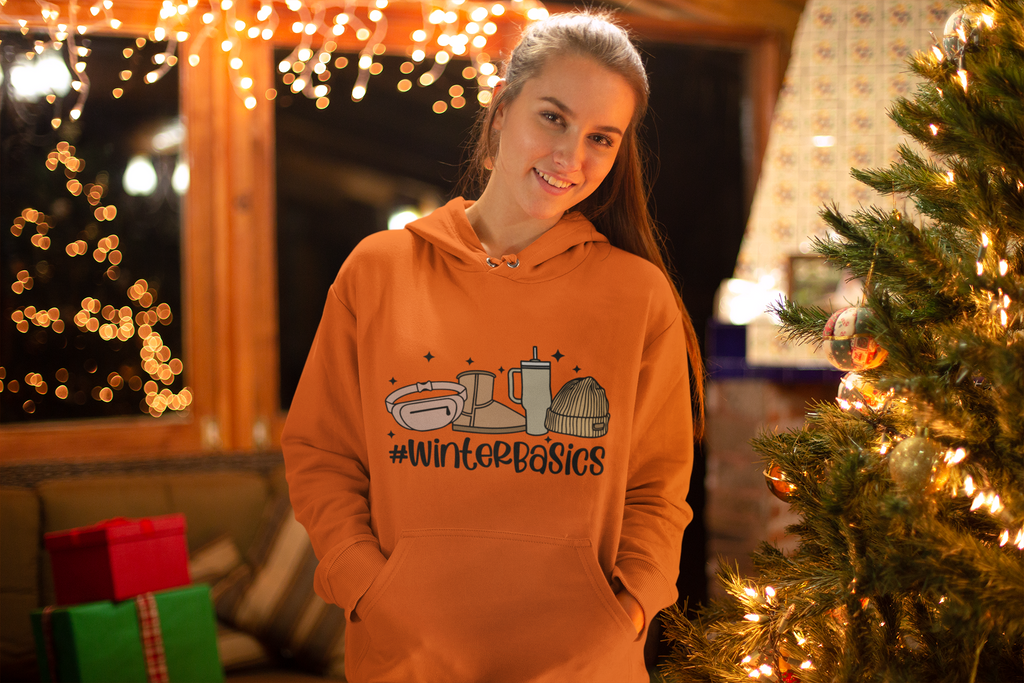 Winter Basics Hoodie, Christmas Hoodie, Holiday Gift