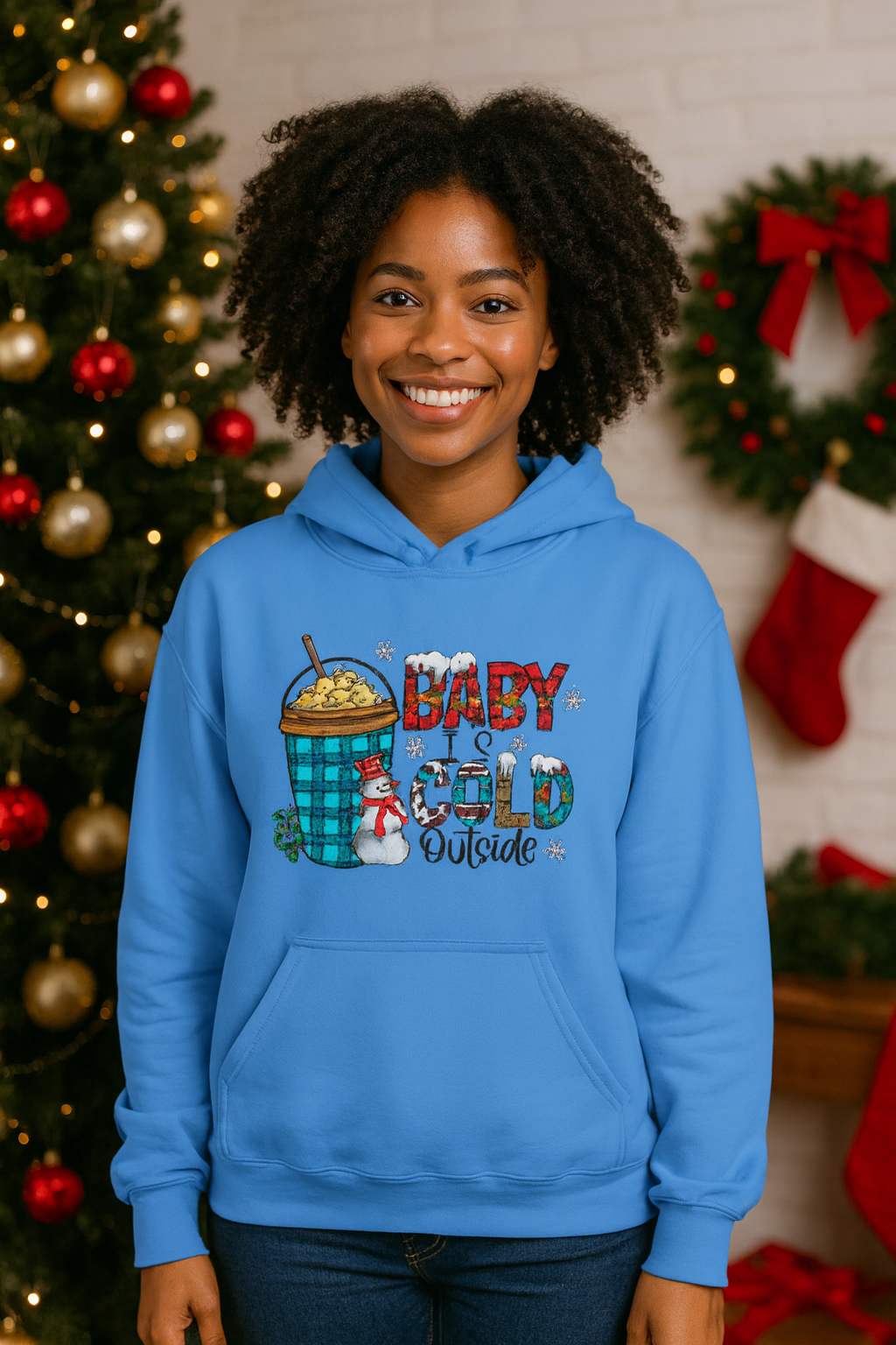 Winter Vibes Hoodie, Christmas Sweatshirt, Cozy Hooded Jumper, Holiday Apparel, Cold Weather Clothing