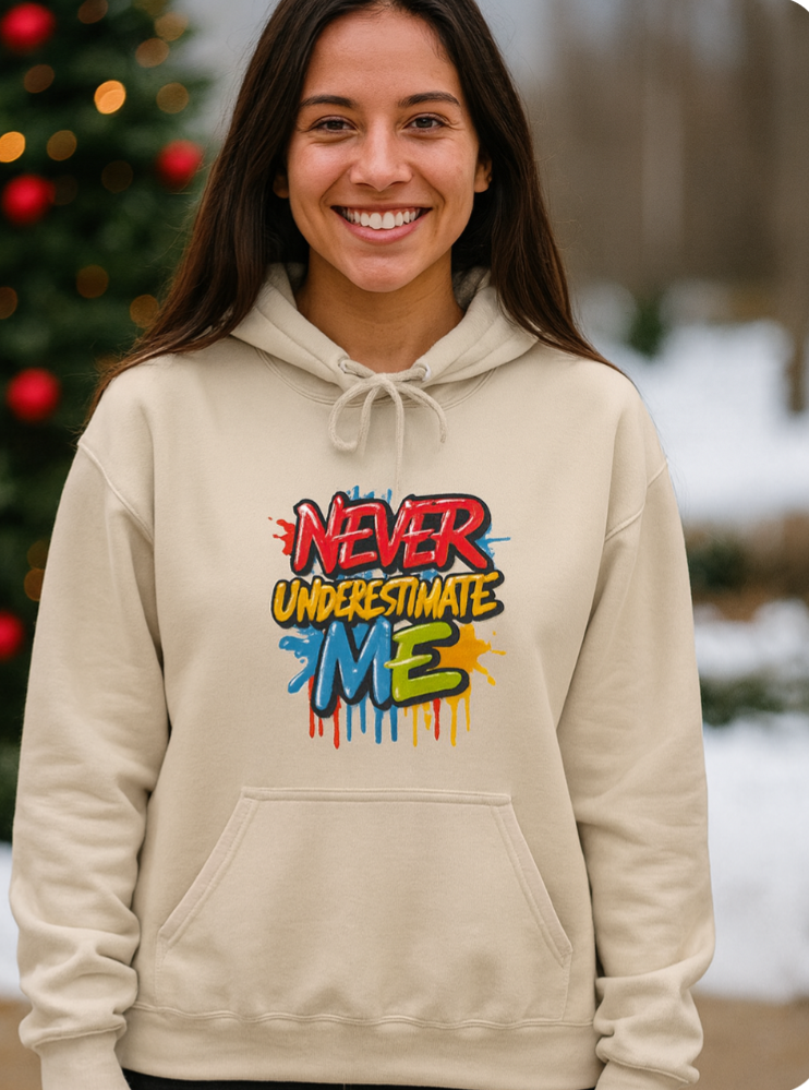 Empowerment Hoodie - Never Underestimate Me, Inspirational Sweatshirt