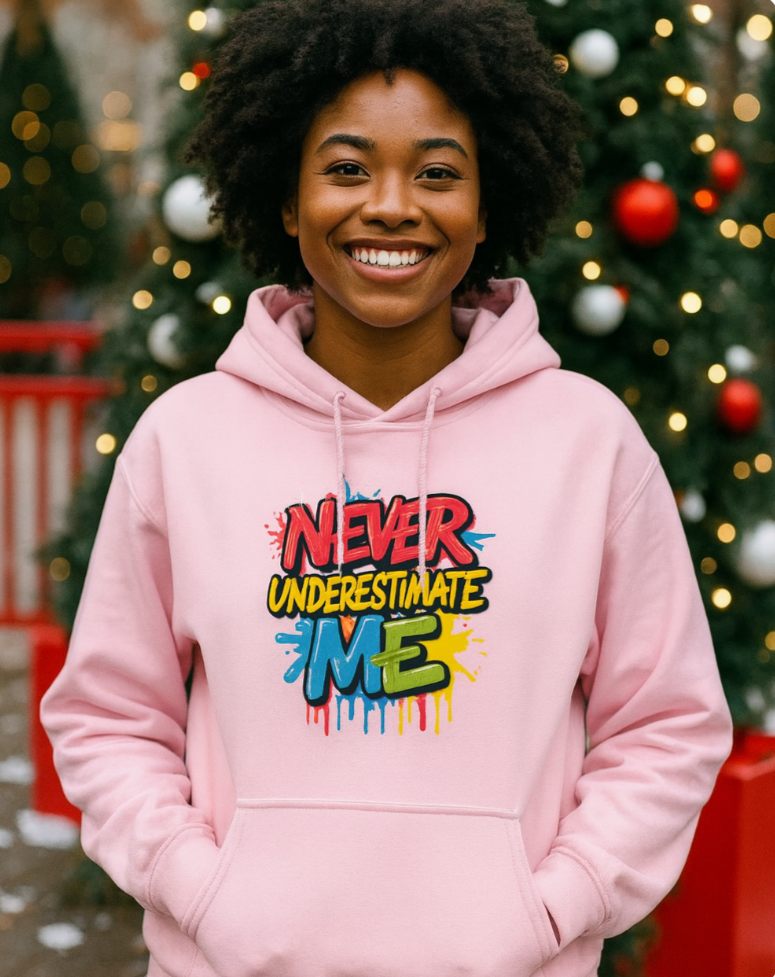 Empowerment Hoodie - Never Underestimate Me, Inspirational Sweatshirt