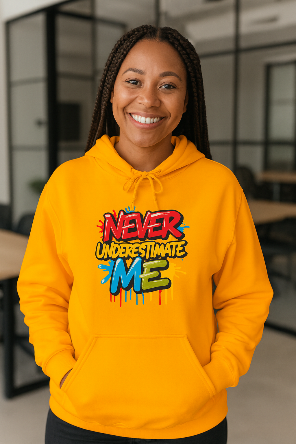 Empowerment Hoodie - Never Underestimate Me, Inspirational Sweatshirt