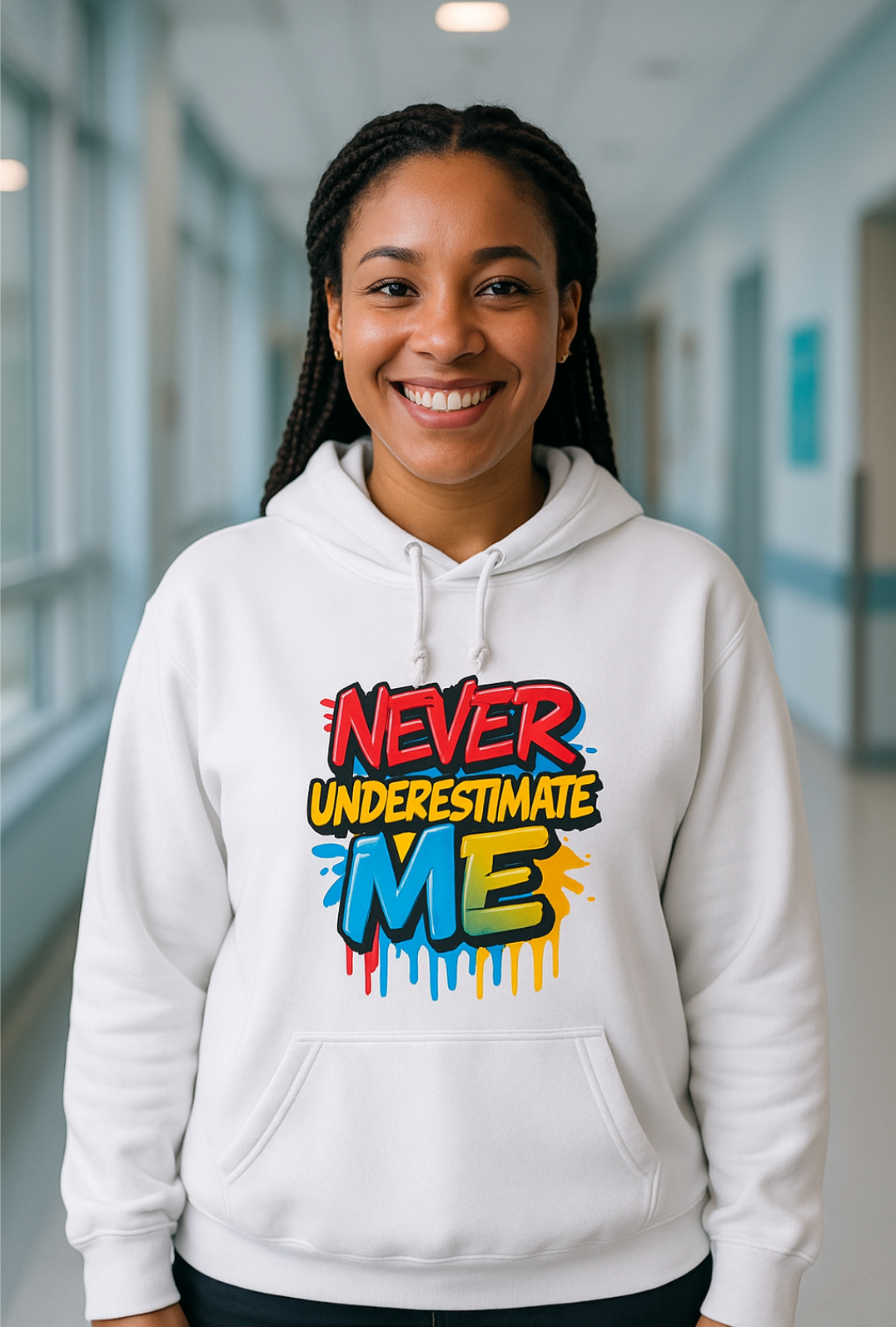 Empowerment Hoodie - Never Underestimate Me, Inspirational Sweatshirt