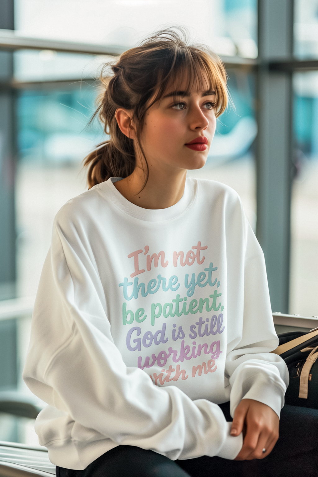 God's Still Working On Me Crewneck Sweatshirt — Inspirational Christian Faith Pullover