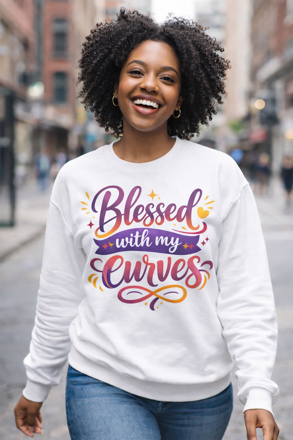 Blessed With My Curves Sweatshirt — Curvy Pride Crewneck