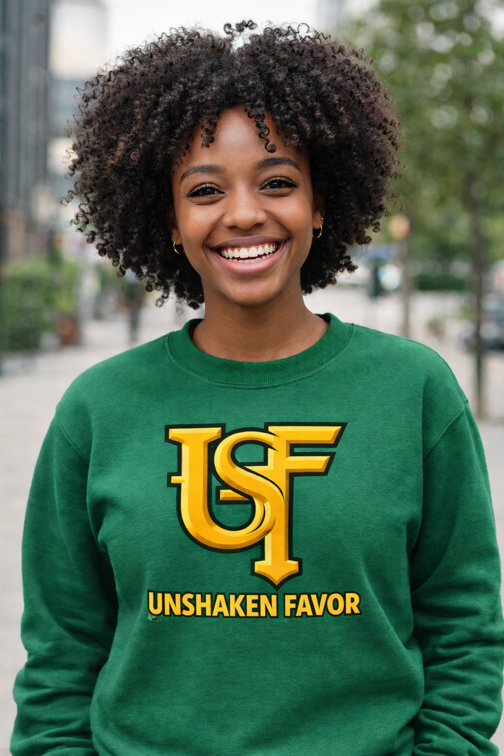 Unshaken Favor Sweatshirt — Inspirational Faith Crewneck