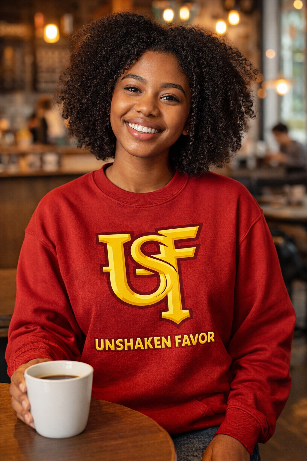 Unshaken Favor Sweatshirt — Inspirational Faith Crewneck