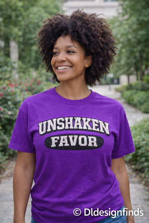 2026 Unshaken Favor T-Shirt — Inspirational Faith Graphic Tee