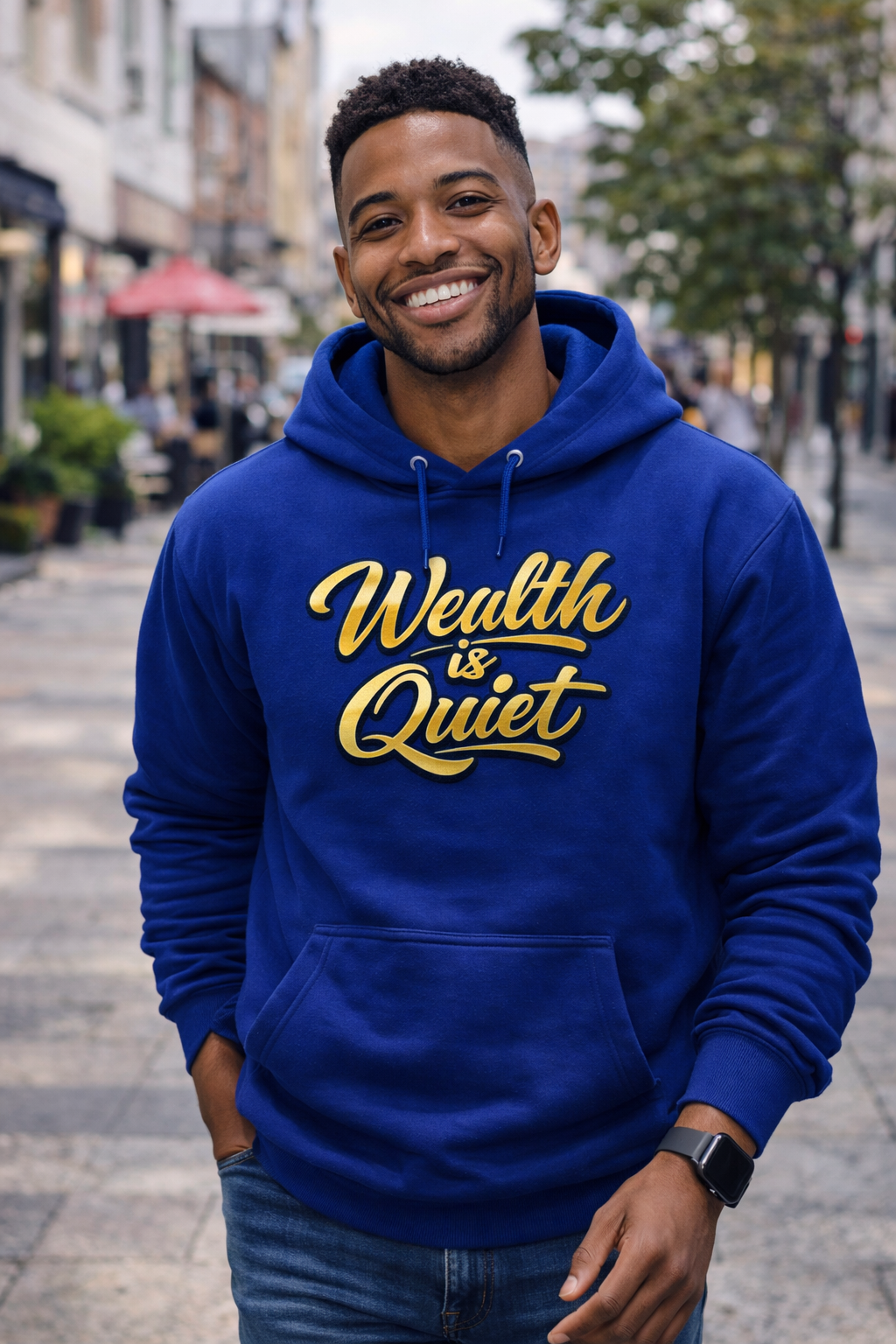 Wealth Is Quiet Hoodie — Motivational Financial Quote Pullover