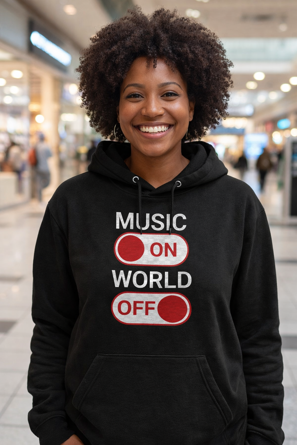 Music On World Off Hoodie for Music Lovers