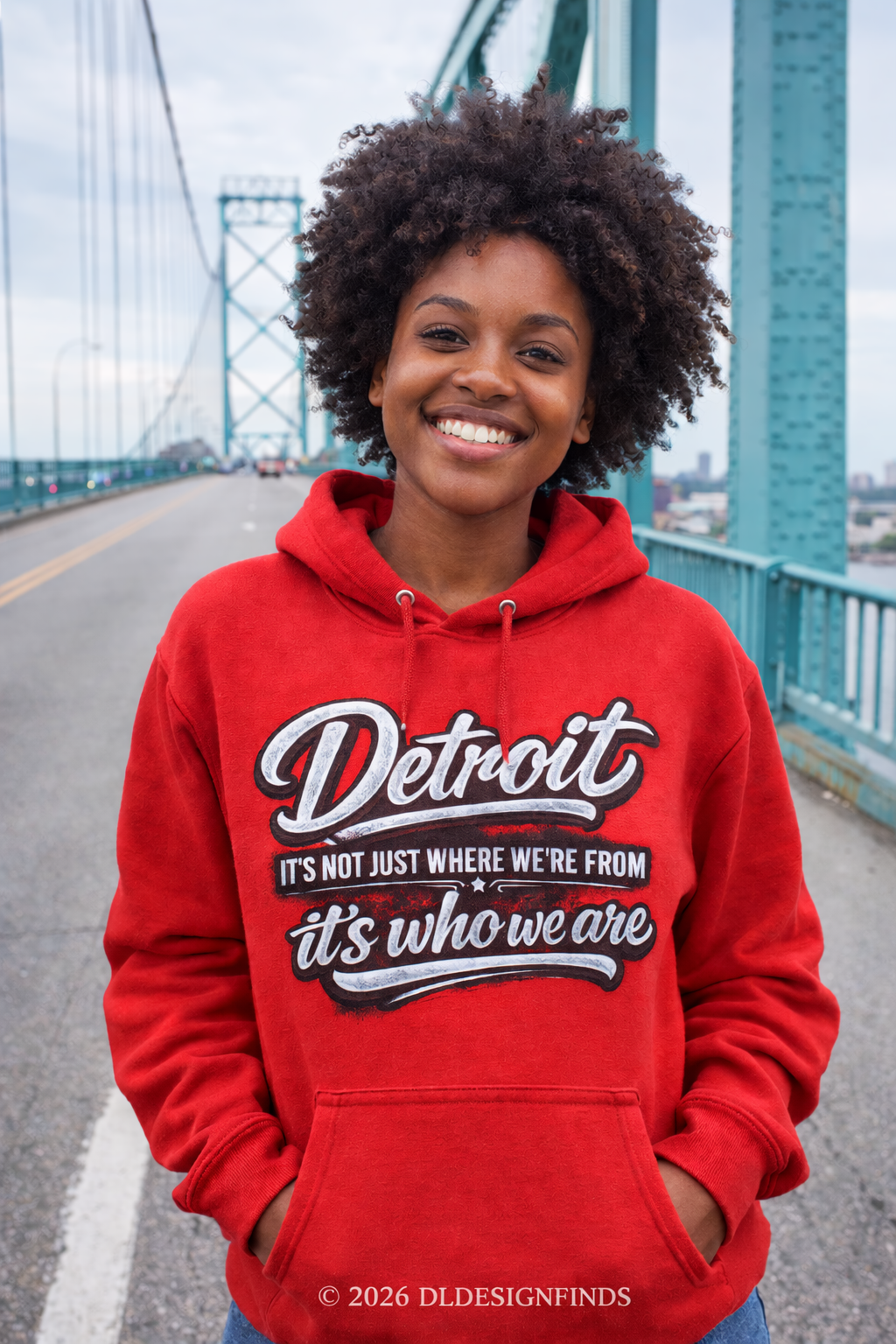 Detroit Script Hoodie — "Detroit: It's Just Where We're From, It's Who We Are"