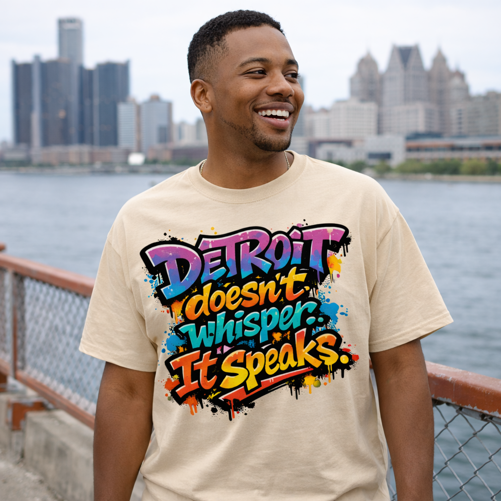 Detroit Doesn't Whisper It Speaks Tee