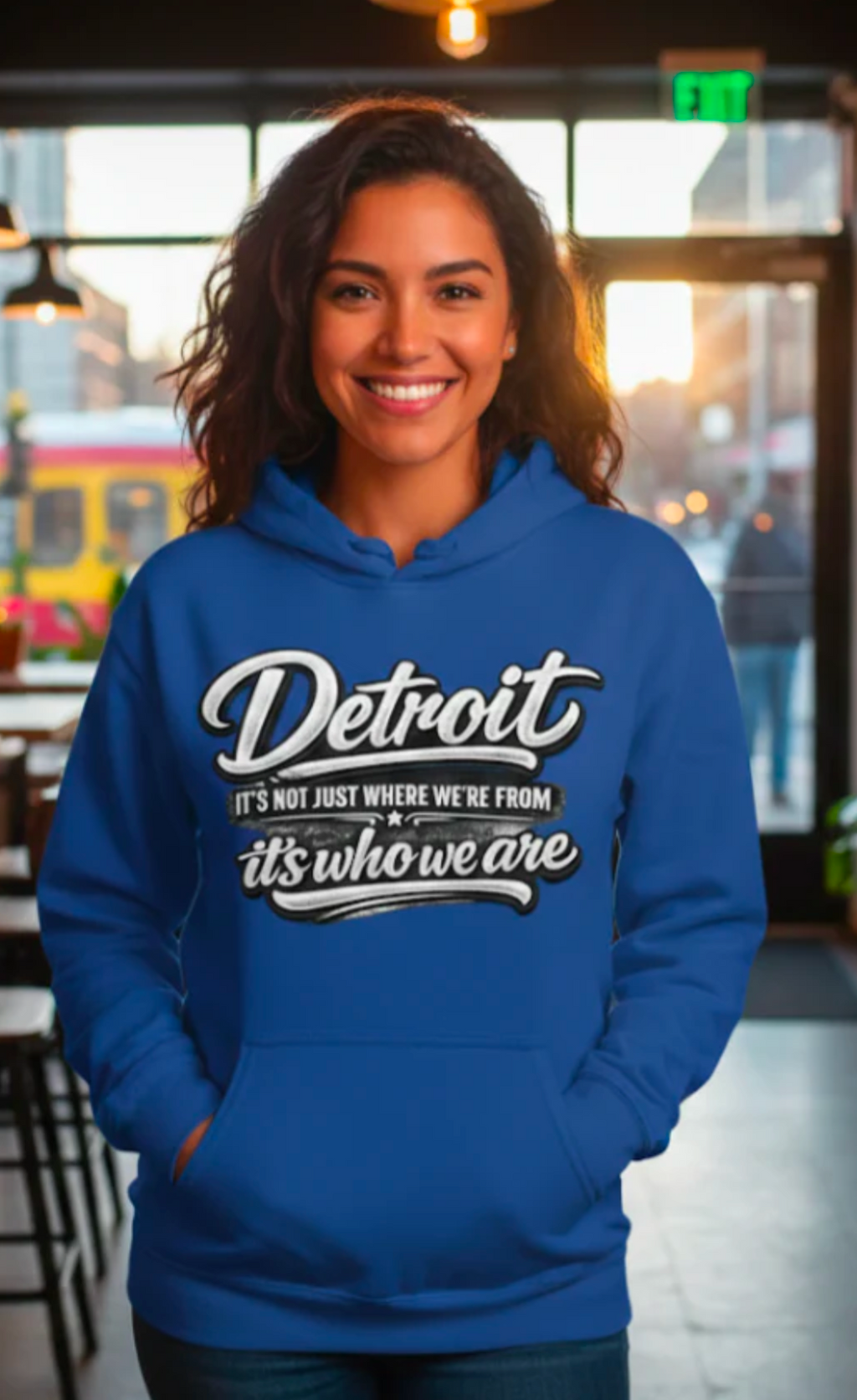 Detroit Script Hoodie – "Detroit: It's Just Where We're From, It's Who We Are"