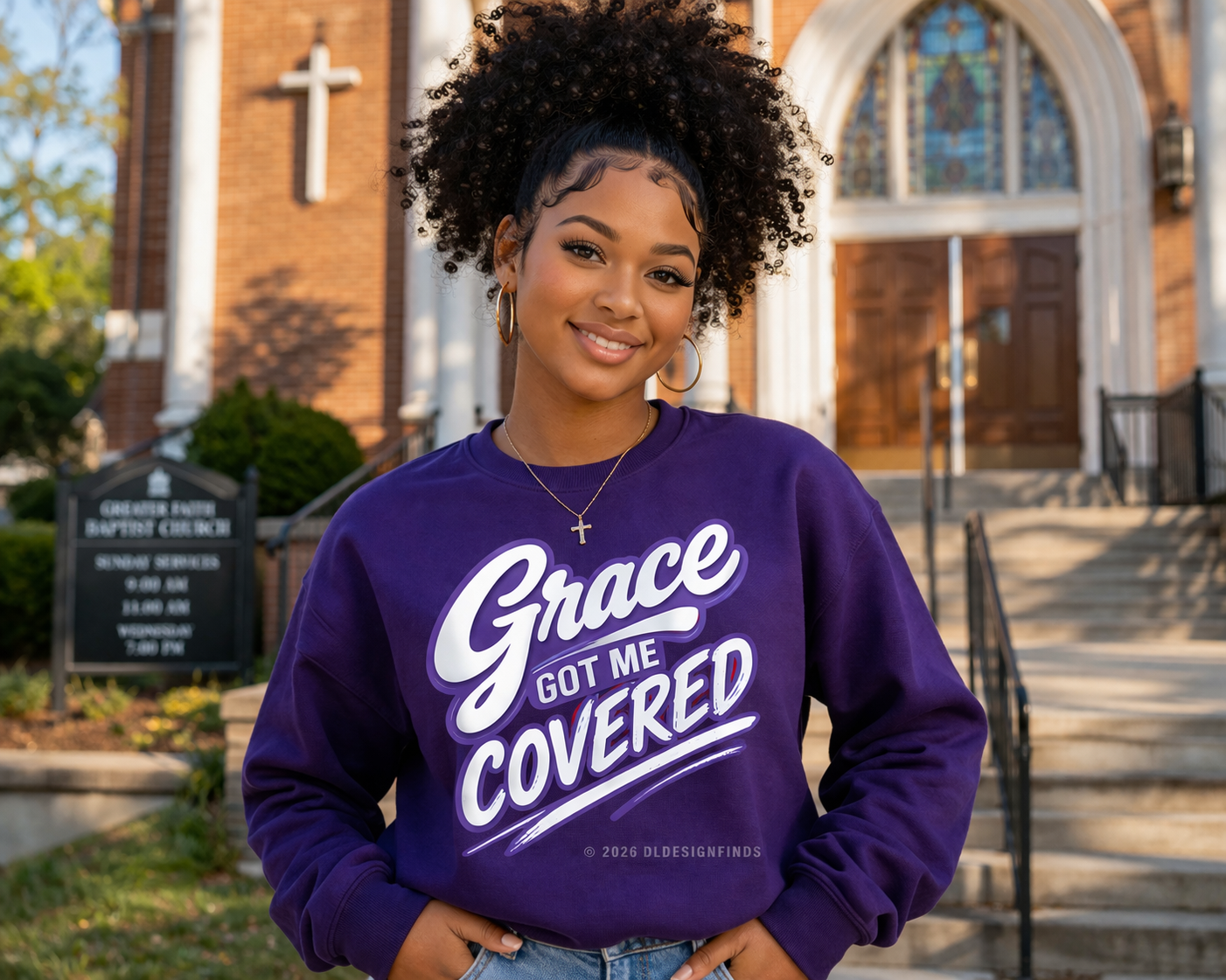 Grace Got Me Covered Sweatshirt — Inspirational Christian