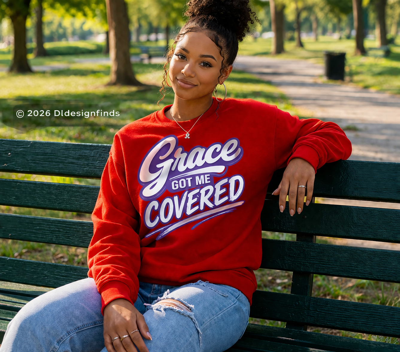 Grace Got Me Covered Sweatshirt — Inspirational Christian
