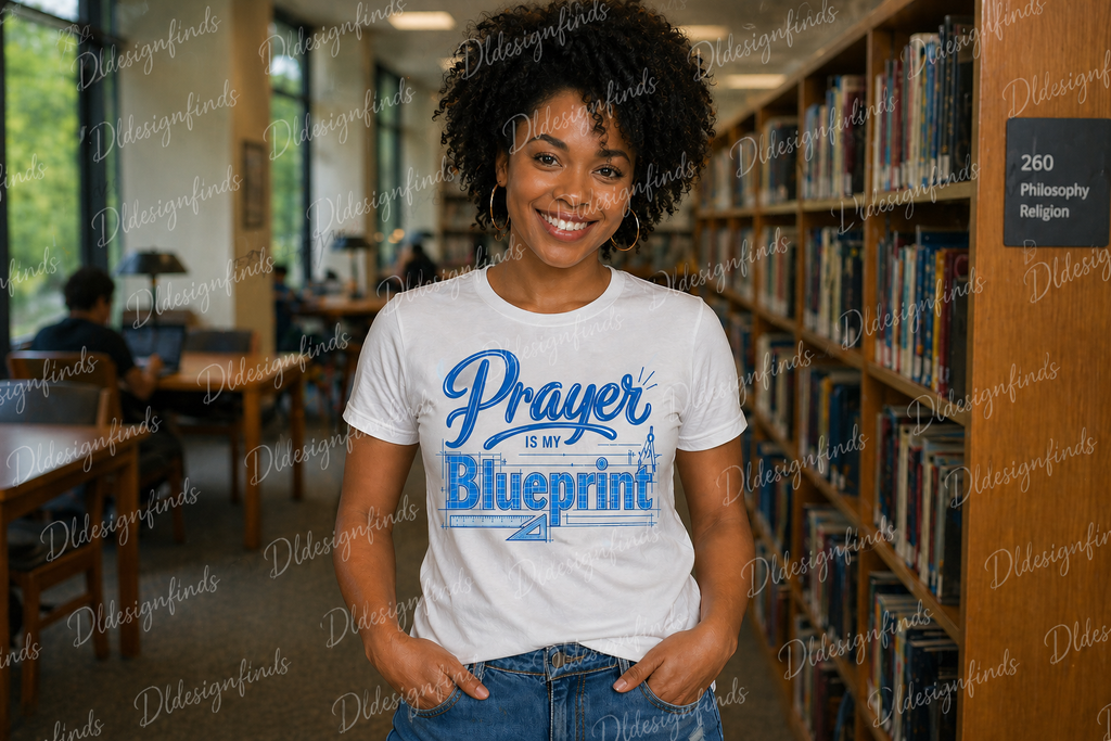 Prayer Is My Blueprint T-Shirt — Faith-Inspired Graphic Tee