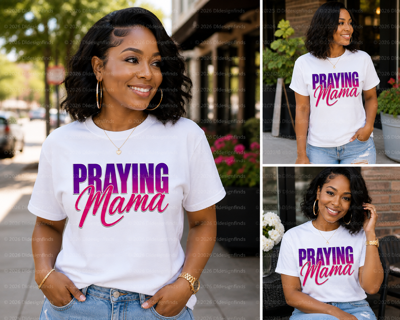 Praying Mama T-Shirt – Faith-Based Graphic Tee for Women | Inspirational Christian Shirt