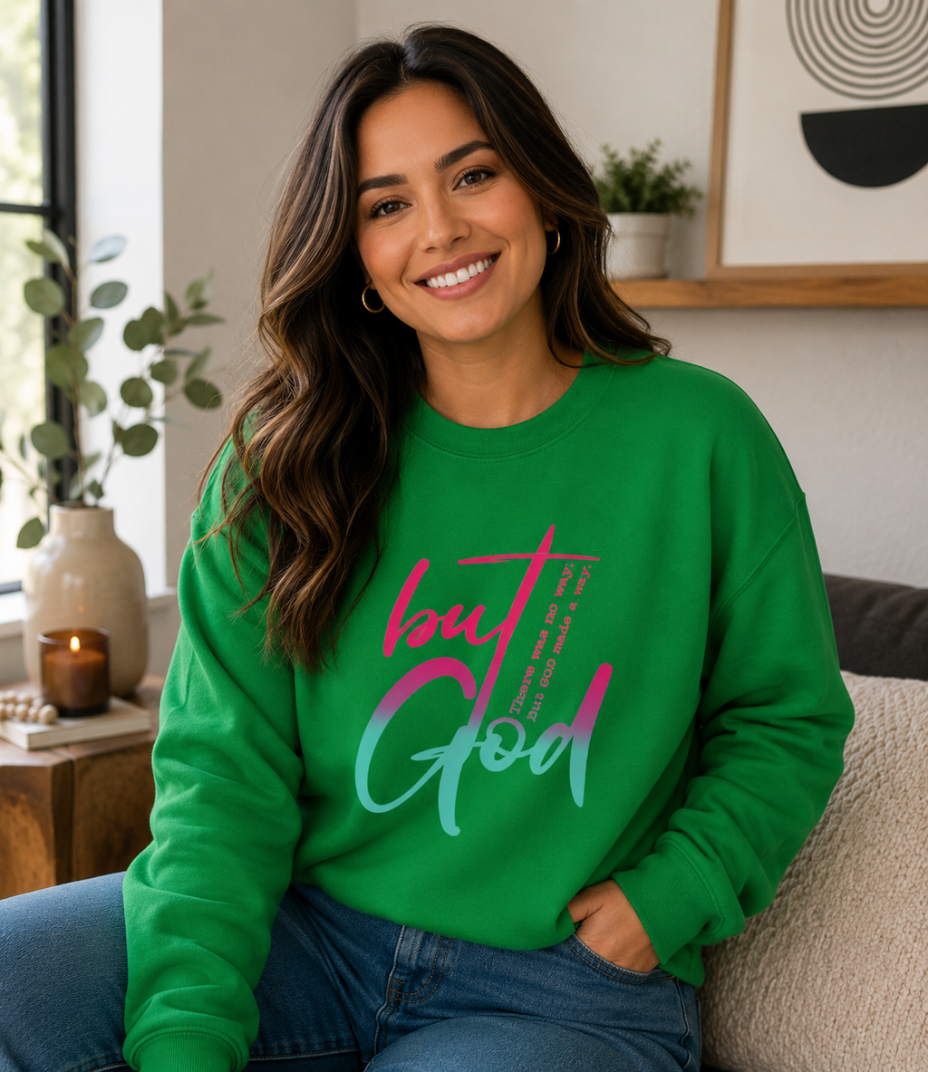 Religious Sweatshirt, Christian Top, Inspirational Jumper, Spiritual Clothing, Bible Verse Apparel, Faith Crewneck, Religious Gift Idea, but
