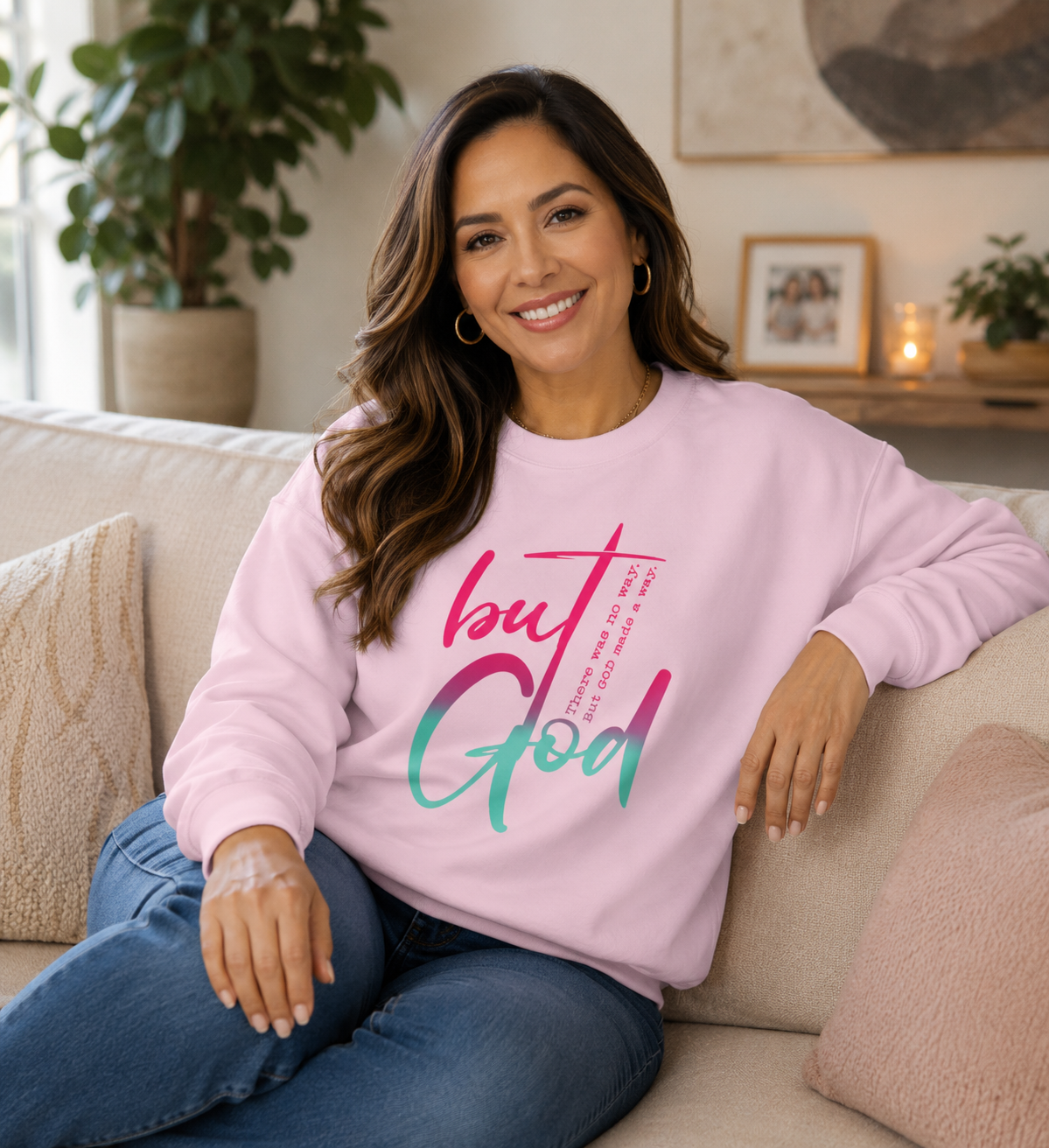 Religious Sweatshirt, Christian Top, Inspirational Jumper, Spiritual Clothing, Bible Verse Apparel, Faith Crewneck, Religious Gift Idea, but