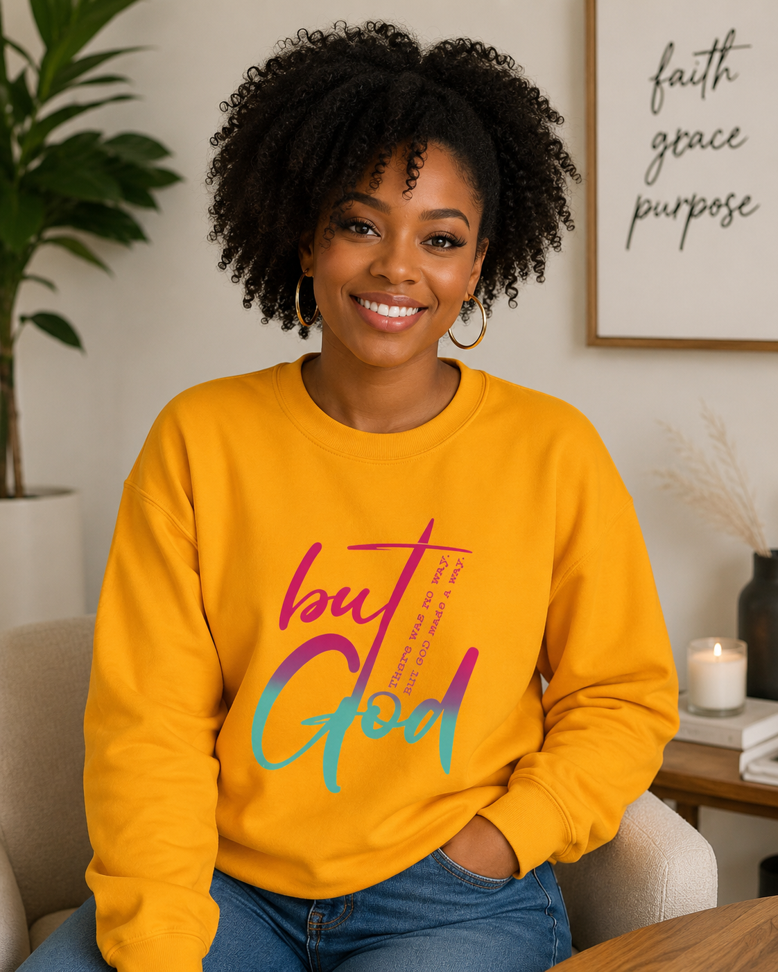 Religious Sweatshirt, Christian Top, Inspirational Jumper, Spiritual Clothing, Bible Verse Apparel, Faith Crewneck, Religious Gift Idea, but