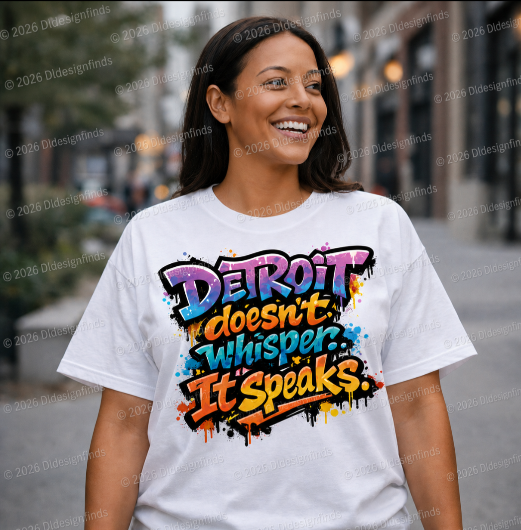 Detroit Doesn't Whisper It Speaks Tee
