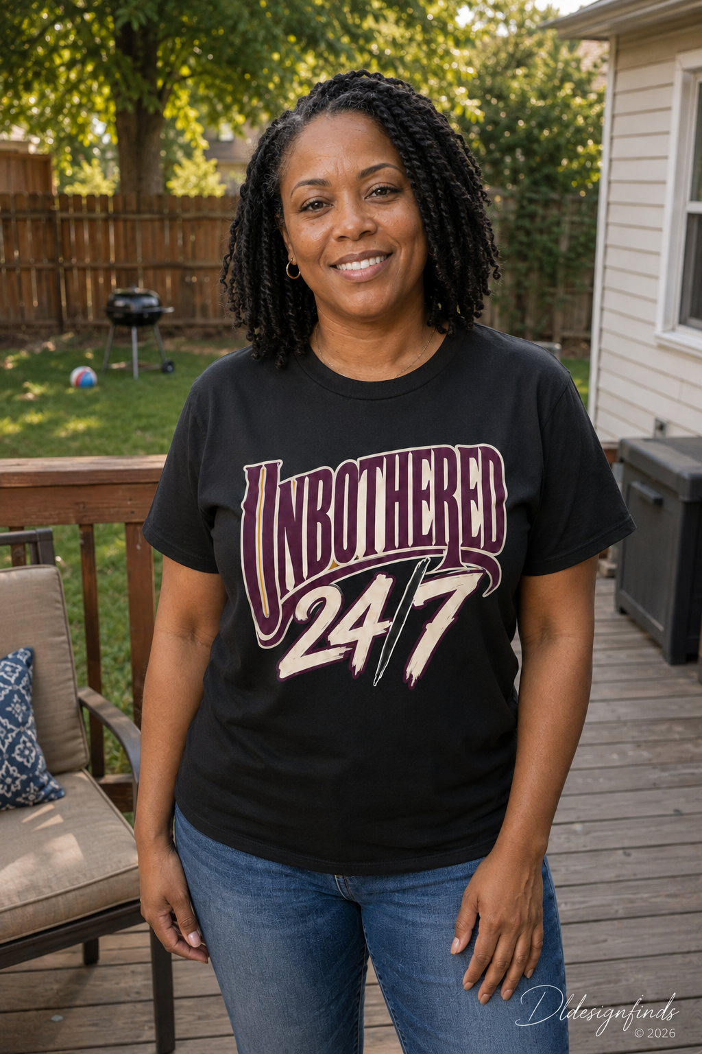 Unbothered 24/7 Graphic T-Shirt — Bold Retro Statement Tee for Casual Wear