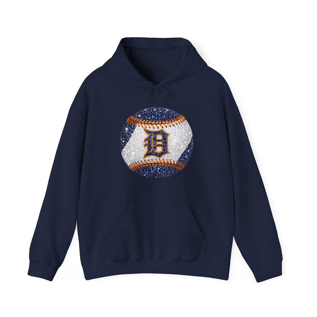 Detroit Baseball Faux Glitter Hoodie