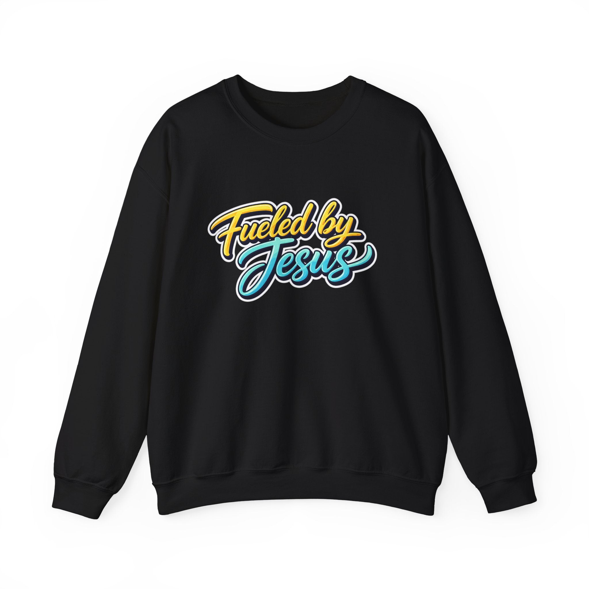 "Fueled by Jesus" Vintage Script Christian Pullover