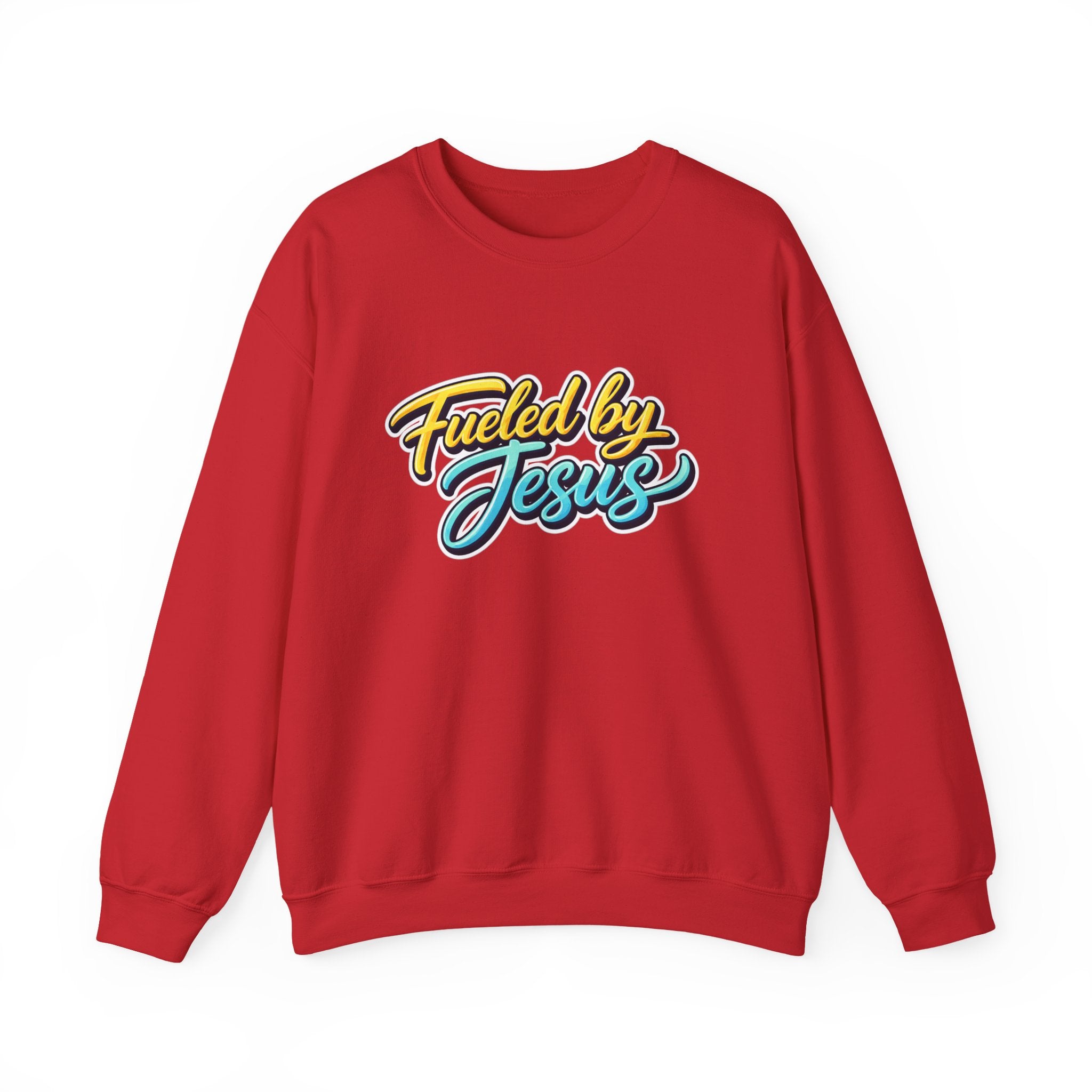 "Fueled by Jesus" Vintage Script Christian Pullover