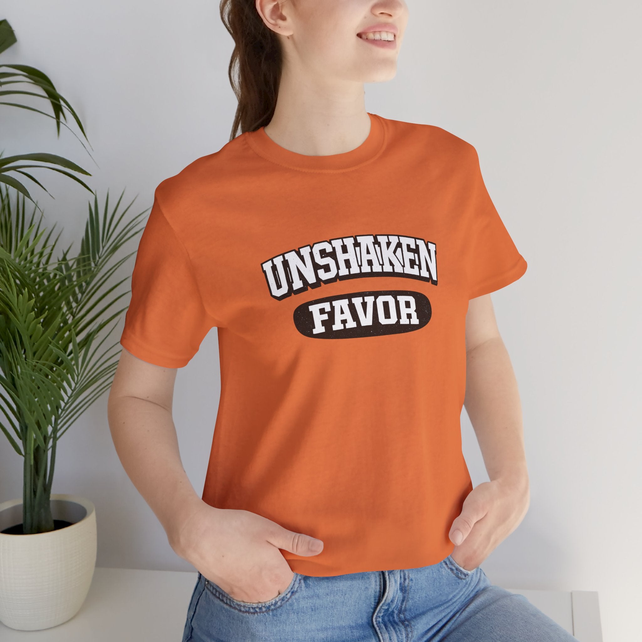 2026 Unshaken Favor T-Shirt — Inspirational Faith Graphic Tee