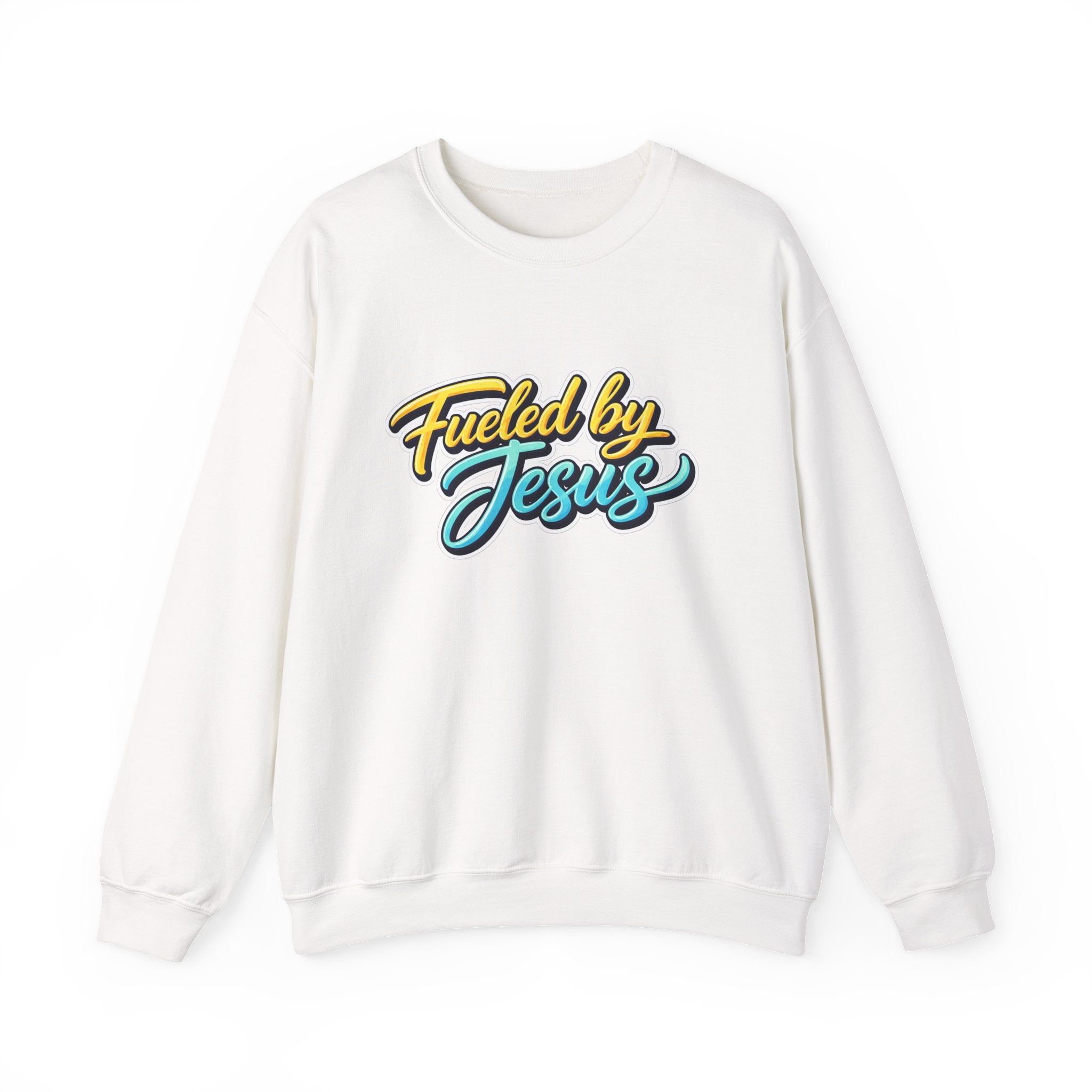 "Fueled by Jesus" Vintage Script Christian Pullover