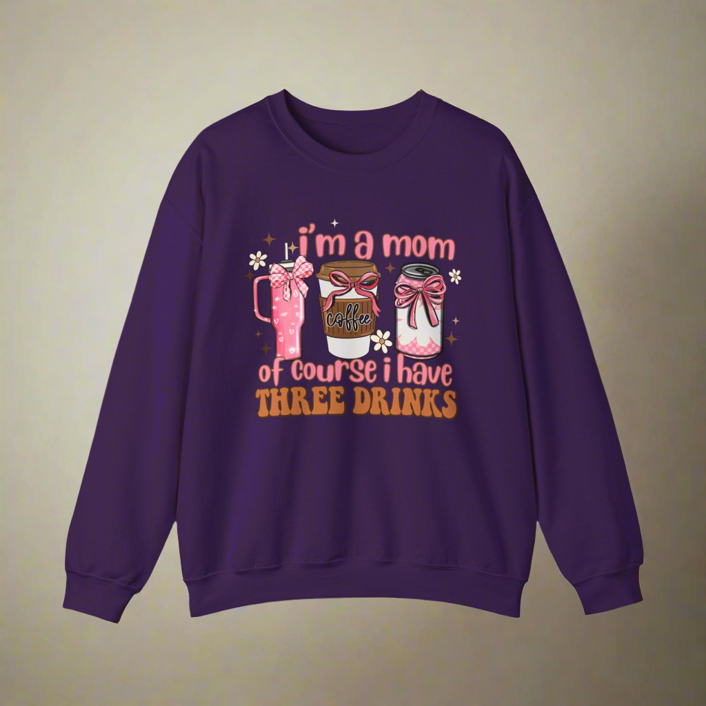 Funny Mom Sweatshirt, Cozy Gift for Coffee Lovers