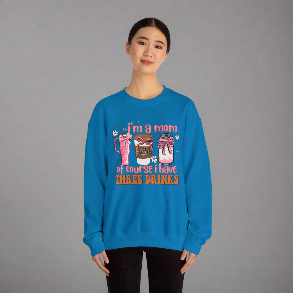 Funny Mom Sweatshirt, Cozy Gift for Coffee Lovers